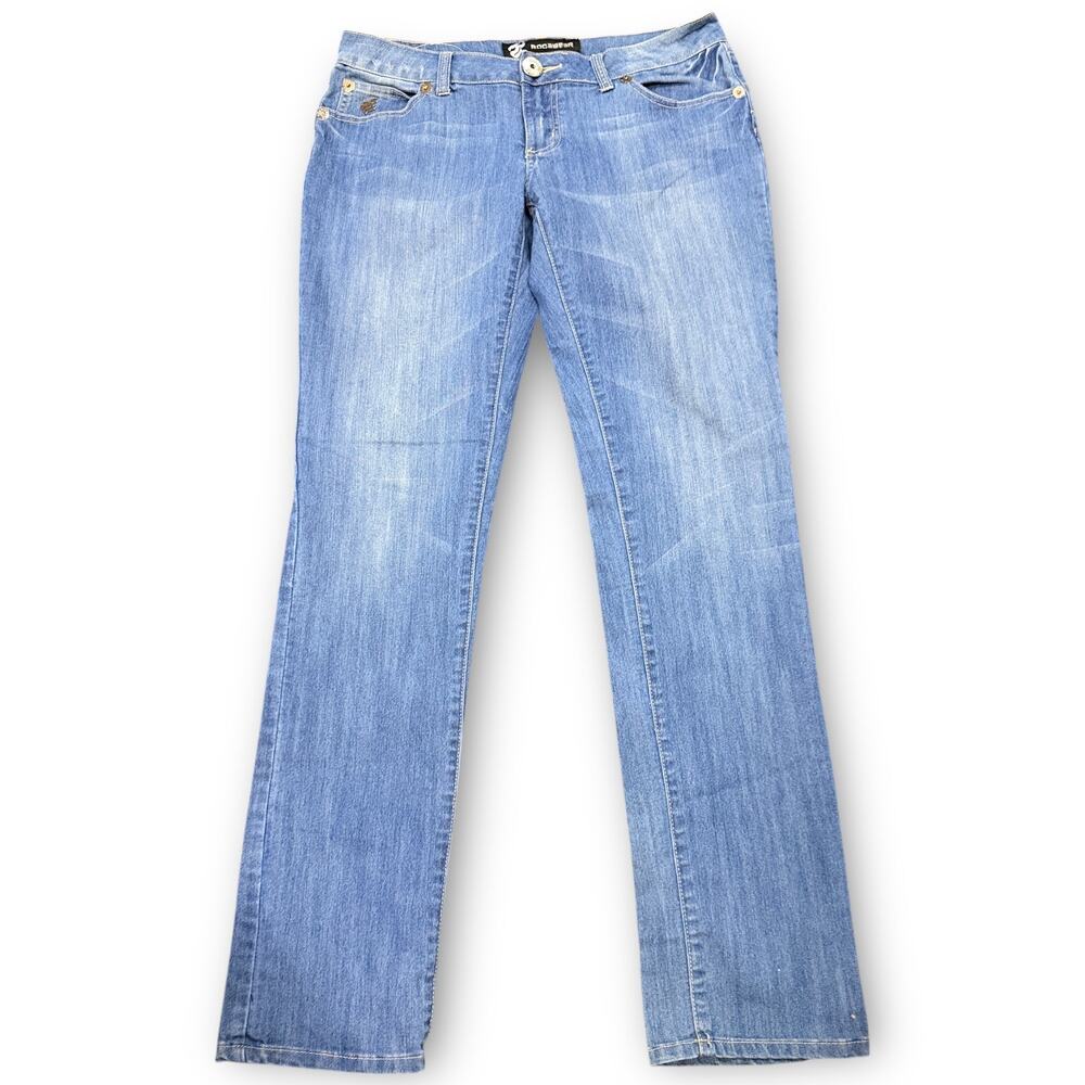 EUC Rocawear Women’s Flare Jeans Light Wash Size 11 - Picture 3 of 12
